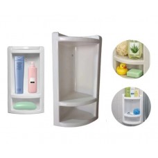 ORGANIZADOR DE BAÑO ESQUINERO 2 ESTANTES BLANCO